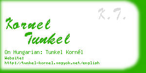 kornel tunkel business card