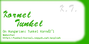 kornel tunkel business card